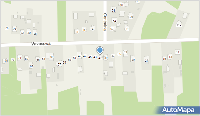 Mniów, Wrzosowa, 41, mapa Mniów