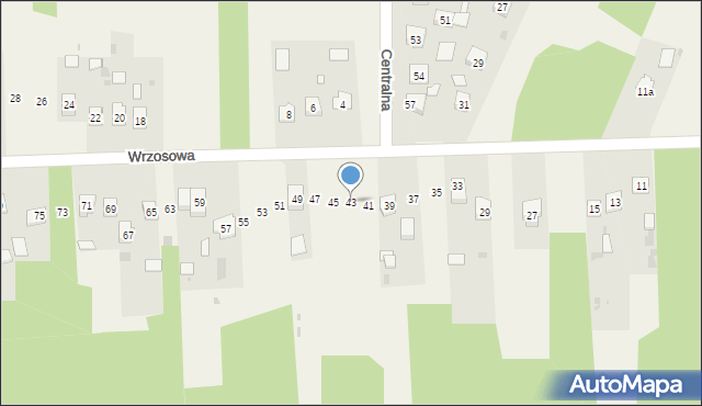 Mniów, Wrzosowa, 43, mapa Mniów