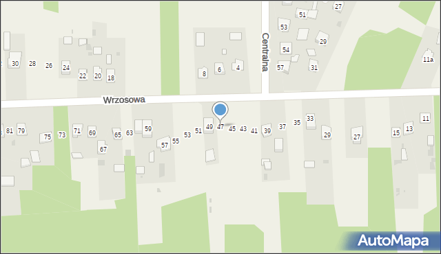 Mniów, Wrzosowa, 47, mapa Mniów