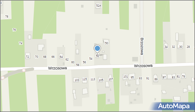 Mniów, Wrzosowa, 52, mapa Mniów