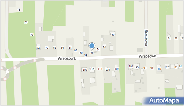 Mniów, Wrzosowa, 56, mapa Mniów