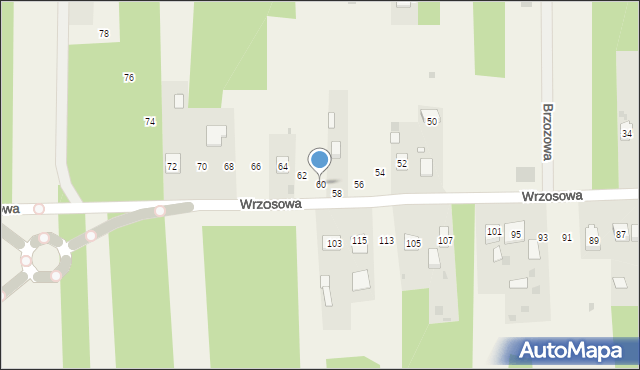 Mniów, Wrzosowa, 60, mapa Mniów