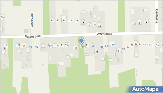 Mniów, Wrzosowa, 73, mapa Mniów