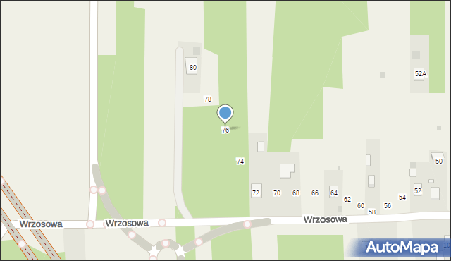 Mniów, Wrzosowa, 76, mapa Mniów