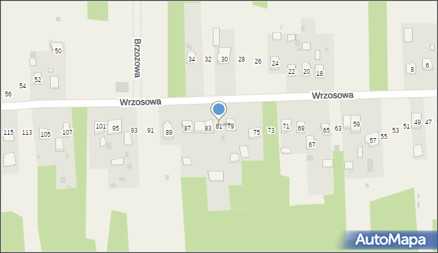 Mniów, Wrzosowa, 81, mapa Mniów