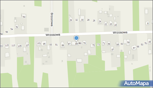 Mniów, Wrzosowa, 83, mapa Mniów