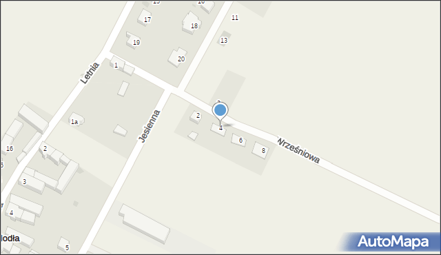 Modła, Wrześniowa, 4, mapa Modła