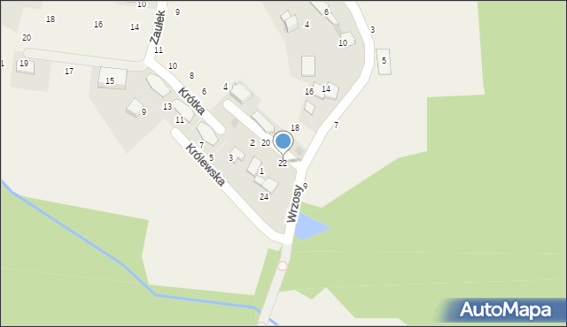 Modlniczka, Wrzosy, 22, mapa Modlniczka