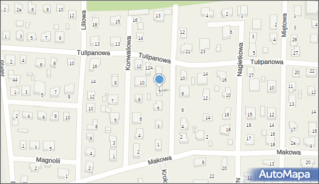 Modrzyca, Wrzosowa, 7, mapa Modrzyca