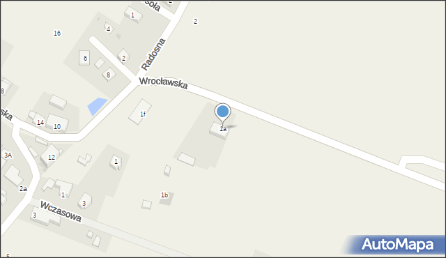 Mokronos Górny, Wrocławska, 1a, mapa Mokronos Górny