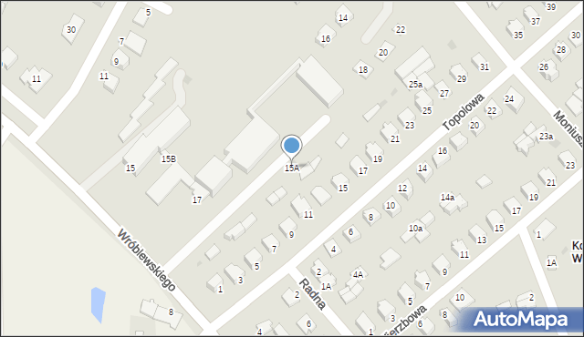 Morąg, Wróblewskiego Zygmunta, gen., 15A, mapa Morąg