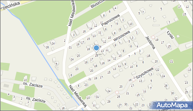 Morzyczyn, Wrzosowa, 15, mapa Morzyczyn