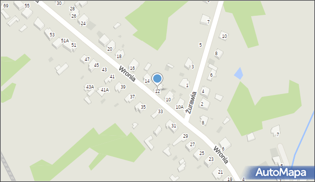 Myszków, Wronia, 12, mapa Myszków