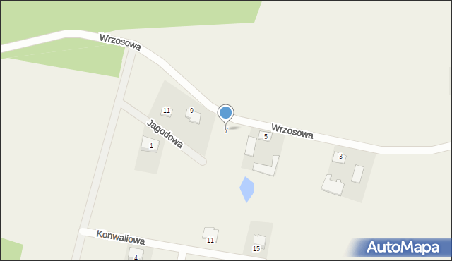 Nekla, Wrzosowa, 7, mapa Nekla