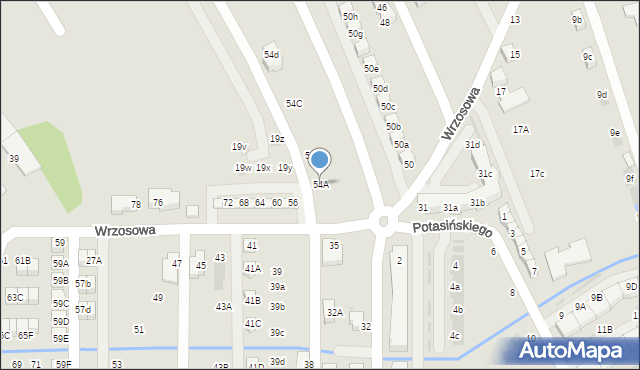 Niepołomice, Wrzosowa, 54A, mapa Niepołomice