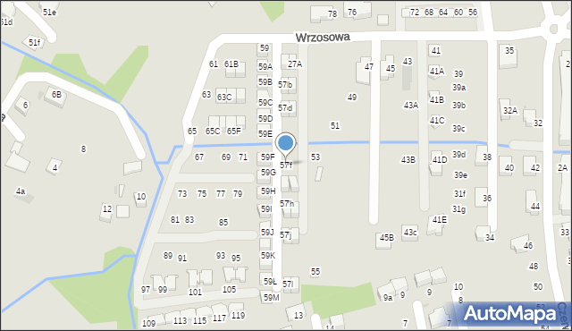 Niepołomice, Wrzosowa, 57f, mapa Niepołomice