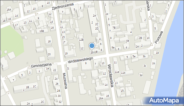Nowa Sól, Wróblewskiego, 10, mapa Nowa Sól