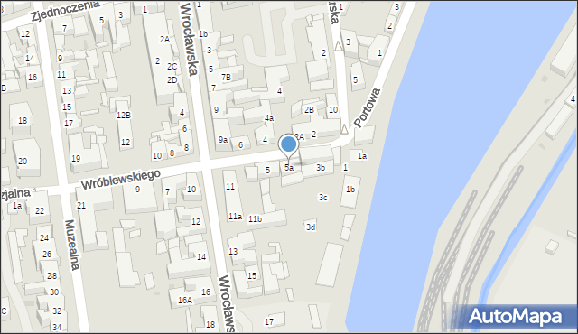 Nowa Sól, Wróblewskiego, 5a, mapa Nowa Sól