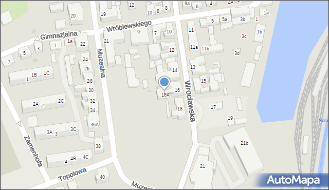 Nowa Sól, Wrocławska, 16A, mapa Nowa Sól
