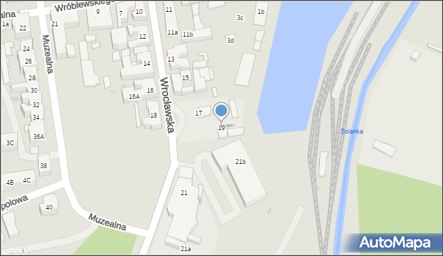 Nowa Sól, Wrocławska, 19, mapa Nowa Sól