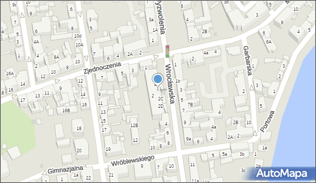 Nowa Sól, Wrocławska, 2B, mapa Nowa Sól