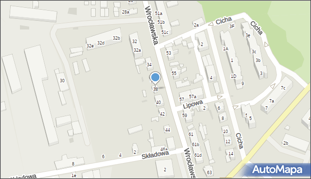 Nowa Sól, Wrocławska, 38, mapa Nowa Sól