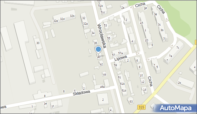 Nowa Sól, Wrocławska, 40, mapa Nowa Sól