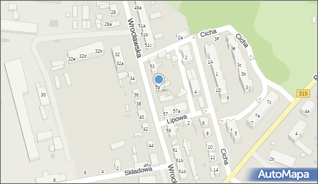 Nowa Sól, Wrocławska, 55A, mapa Nowa Sól