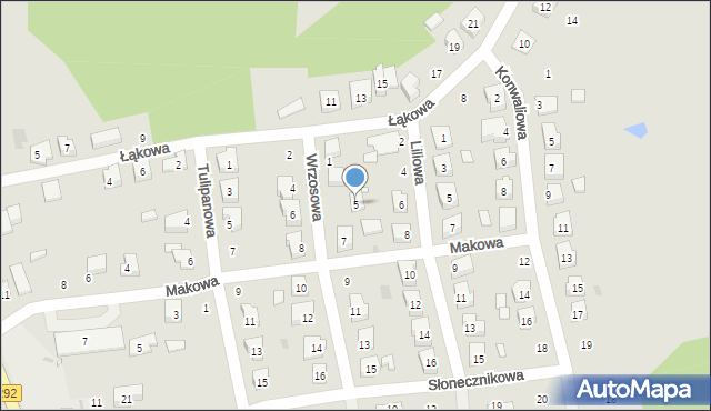 Nowa Sól, Wrzosowa, 5, mapa Nowa Sól