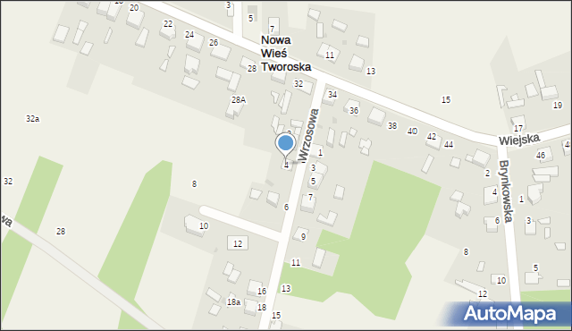 Nowa Wieś Tworoska, Wrzosowa, 4, mapa Nowa Wieś Tworoska
