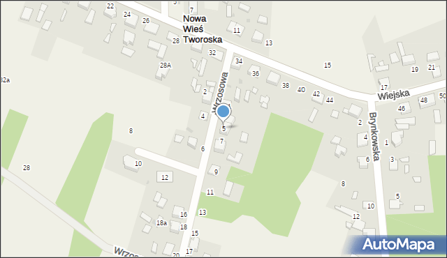 Nowa Wieś Tworoska, Wrzosowa, 5, mapa Nowa Wieś Tworoska