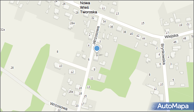 Nowa Wieś Tworoska, Wrzosowa, 7, mapa Nowa Wieś Tworoska