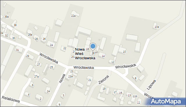 Nowa Wieś Wrocławska, Wrocławska, 16, mapa Nowa Wieś Wrocławska