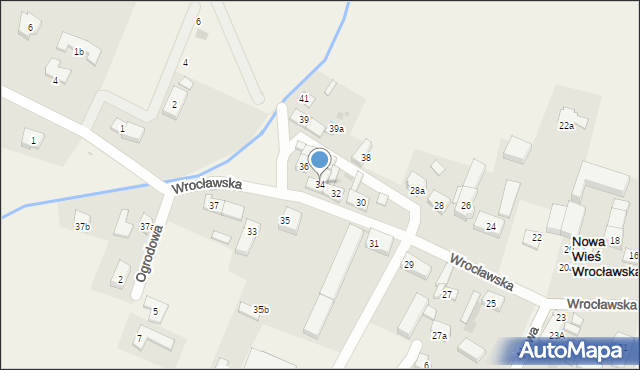Nowa Wieś Wrocławska, Wrocławska, 34, mapa Nowa Wieś Wrocławska