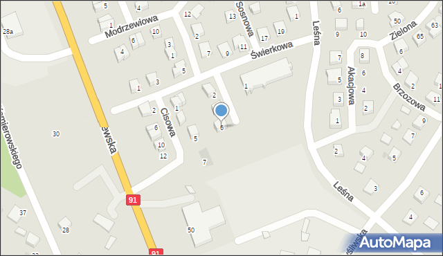 Nowe, Wrzosowa, 6, mapa Nowe