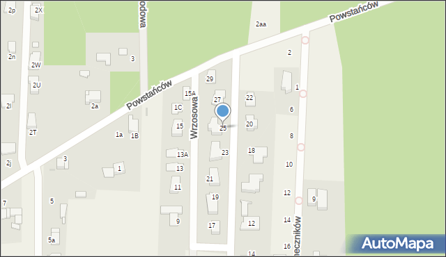 Nowe Chechło, Wrzosowa, 25, mapa Nowe Chechło