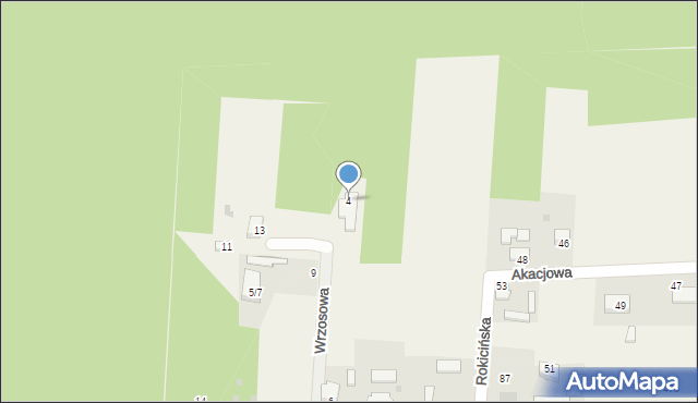 Nowe Chrusty, Wrzosowa, 4, mapa Nowe Chrusty