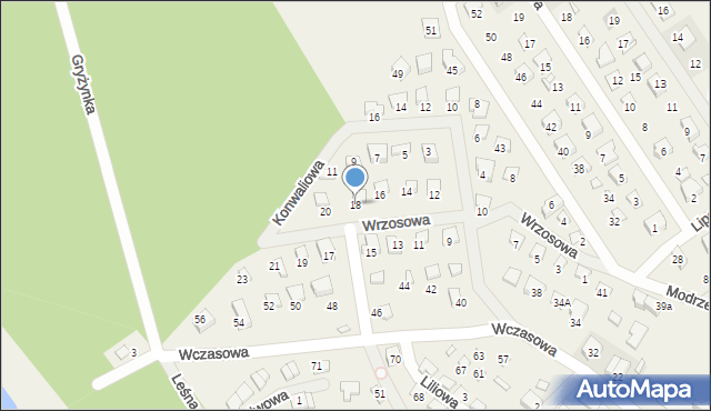 Nowy Dębiec, Wrzosowa, 18, mapa Nowy Dębiec