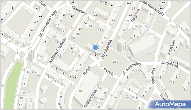 Nysa, Wrocławska, 1, mapa Nysy