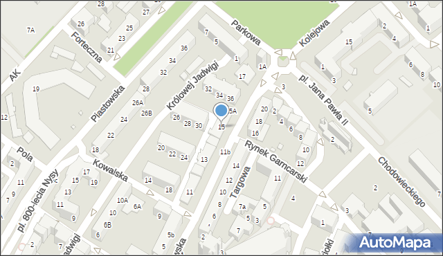 Nysa, Wrocławska, 15, mapa Nysy