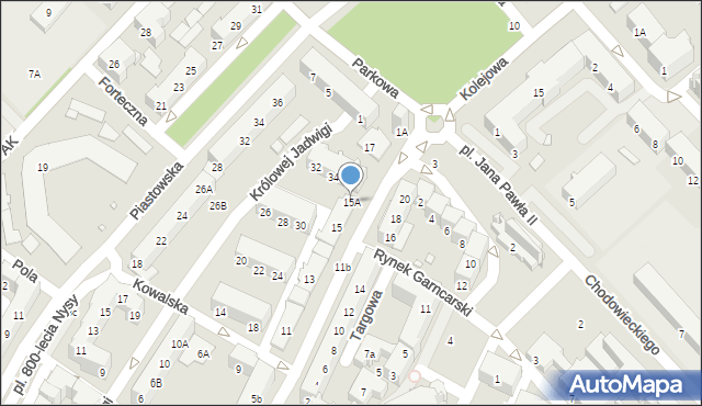 Nysa, Wrocławska, 15A, mapa Nysy