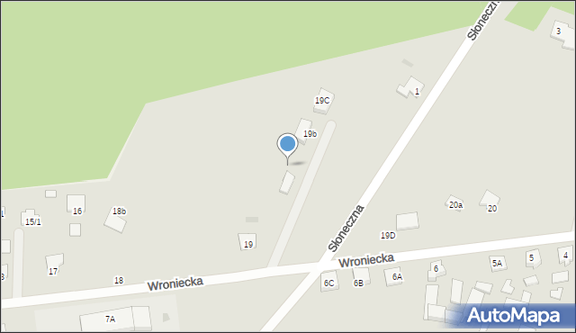 Obrzycko, Wroniecka, 19a, mapa Obrzycko