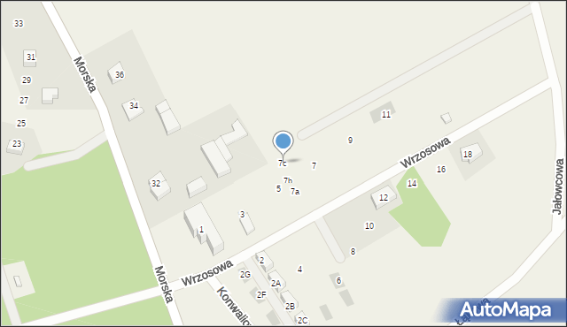 Odargowo, Wrzosowa, 7c, mapa Odargowo