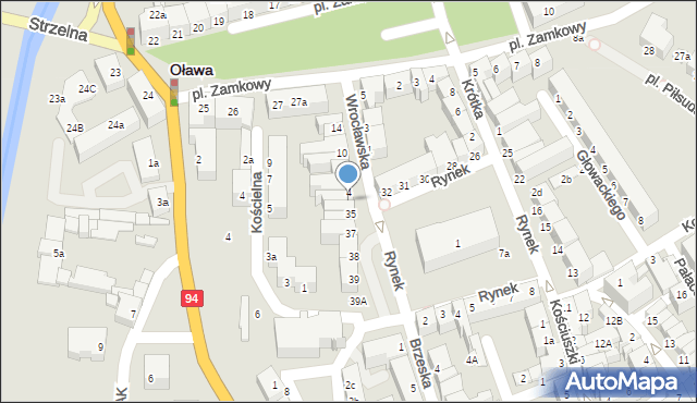 Oława, Wrocławska, 2, mapa Oława