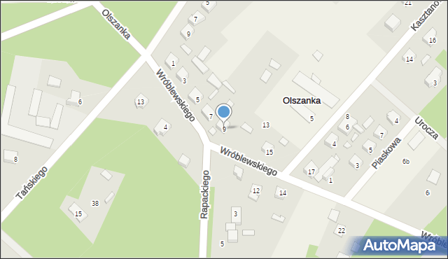 Olszanka, Wróblewskiego Władysława, 9, mapa Olszanka