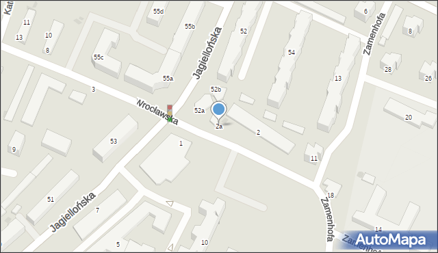 Olsztyn, Wrocławska, 2a, mapa Olsztyna