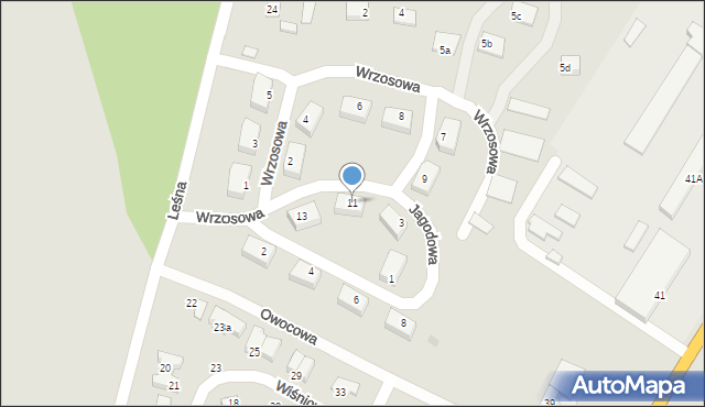 Olsztynek, Wrzosowa, 11, mapa Olsztynek