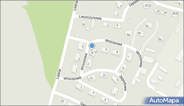 Olsztynek, Wrzosowa, 4, mapa Olsztynek