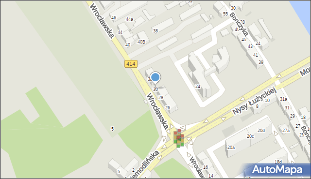 Opole, Wrocławska, 30, mapa Opola