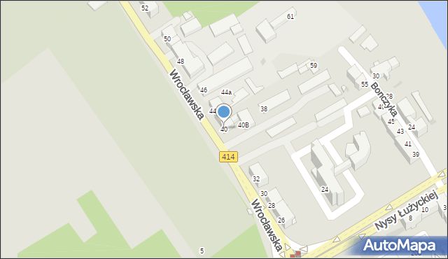 Opole, Wrocławska, 40, mapa Opola